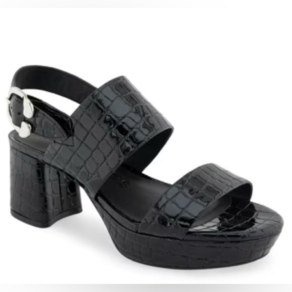 Aerosoles Camera Platform Sandal: Croc-embossed 🐊